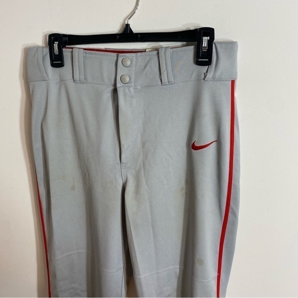 Nike Baseball Pants Small Gray Red Stripe - Picture 3 of 7